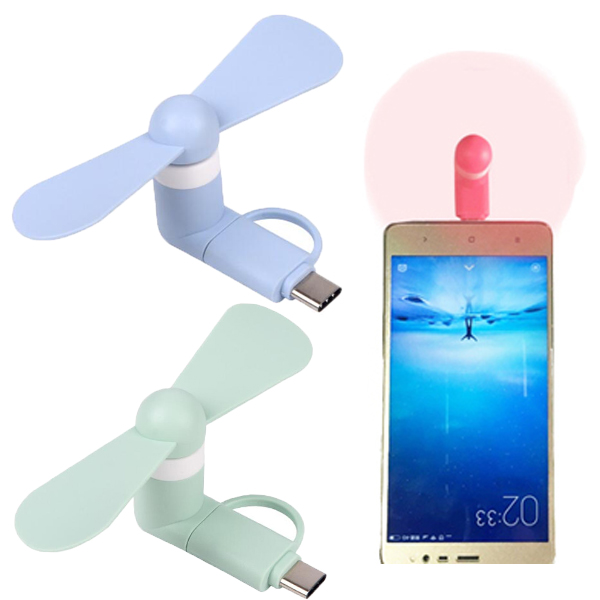 2 In 1 Mini USB Fan (For Androids & Type C)