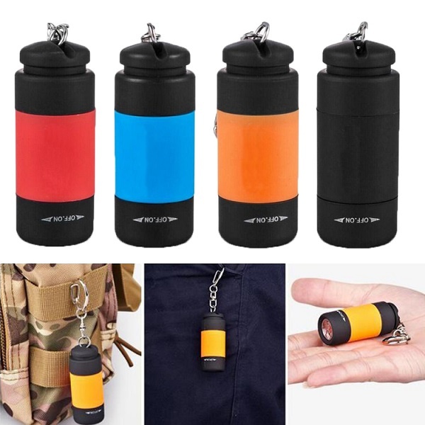 USB Rechargeable Flashlight with Key Chain