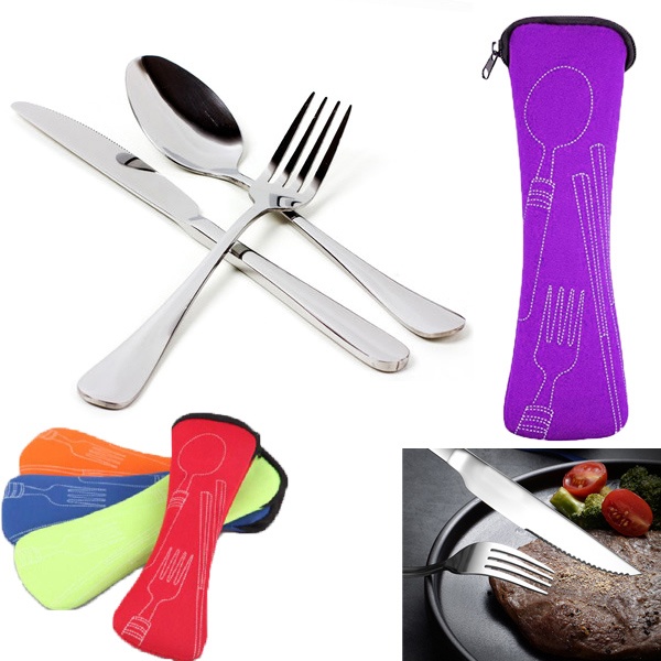 3 In 1 Travel Cutlery Set （Large Size）
